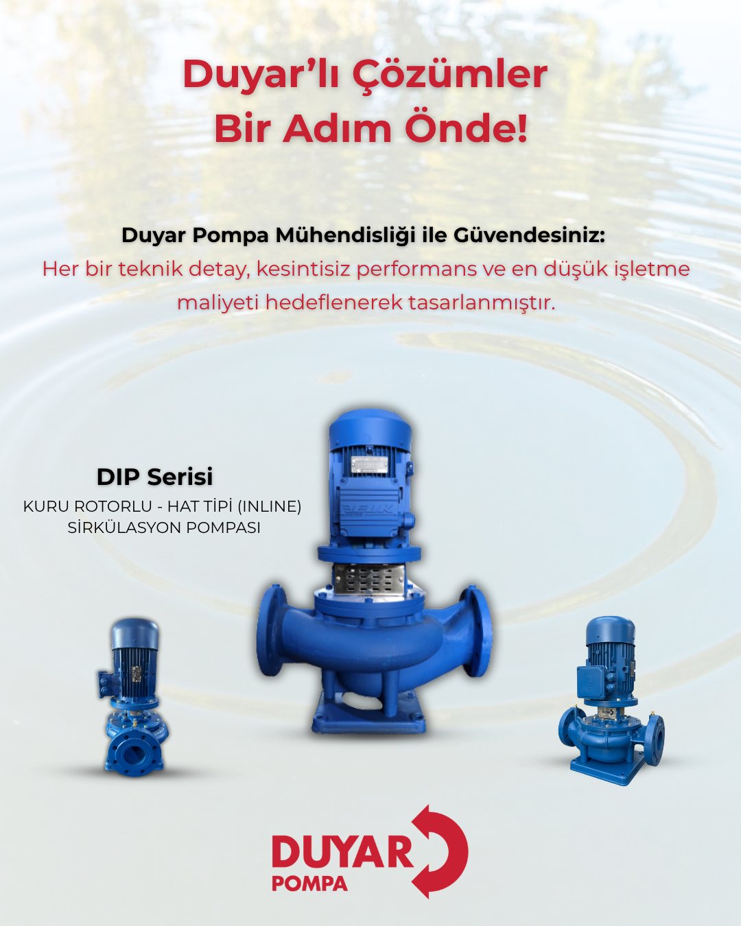 DIP SERISI Kuru Rotorlu inline hat tipi sirkulasyon pompasi